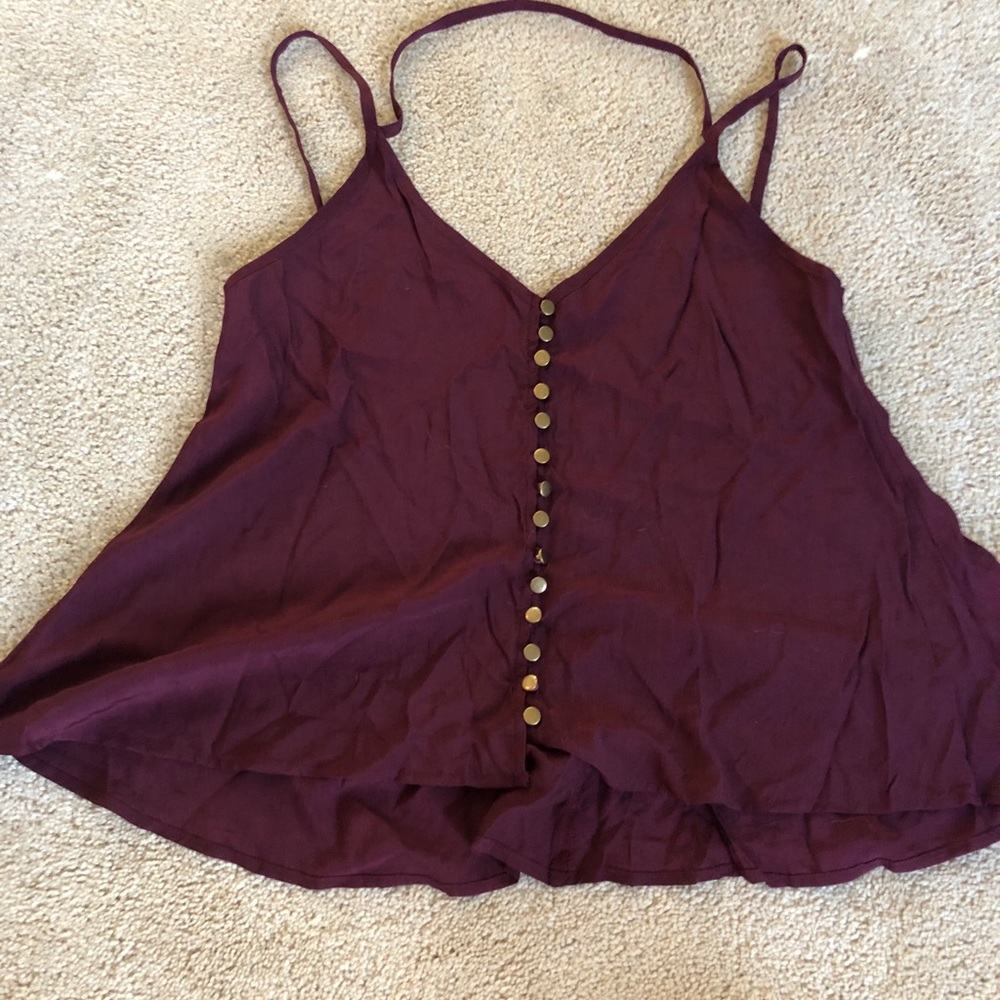 Button Up Backless Tank